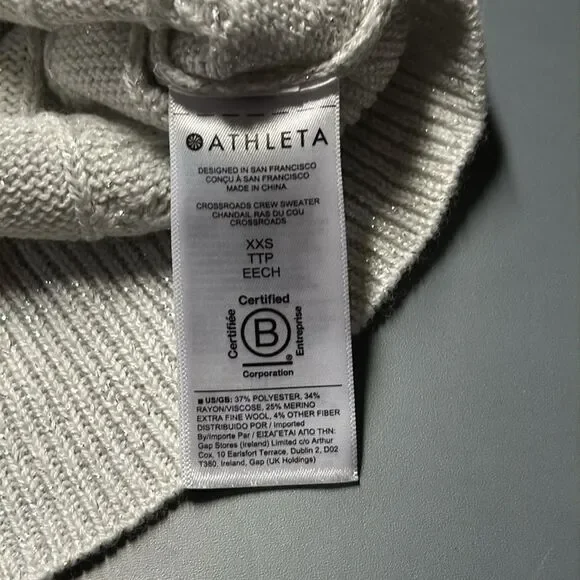 NWT Athleta Hawthorn Textured Crew Sweater - Size XXS - Picture 7 of 12